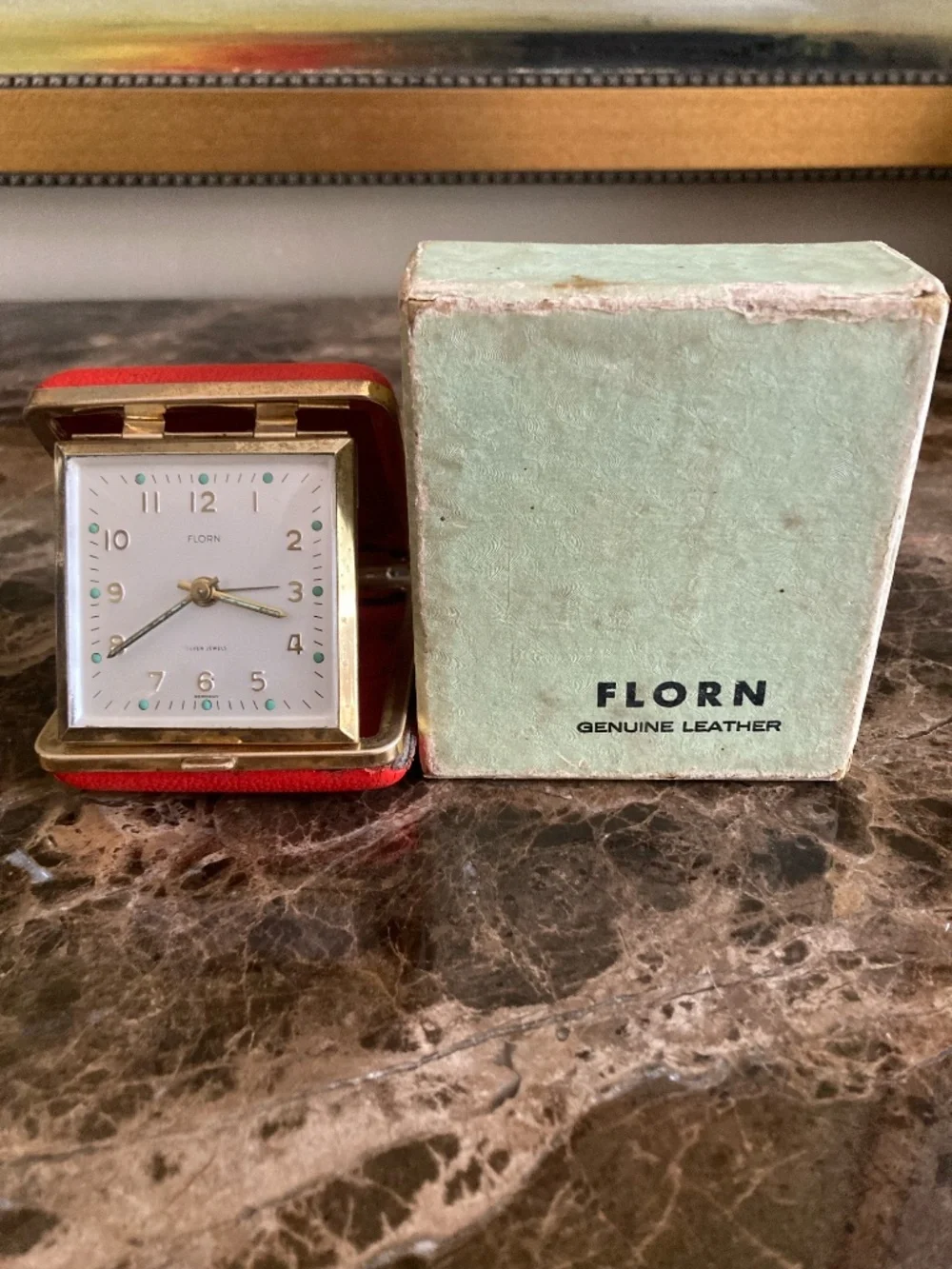 Vintage FLORN No. 71B Seven Jewel German Travel Alarm Clock